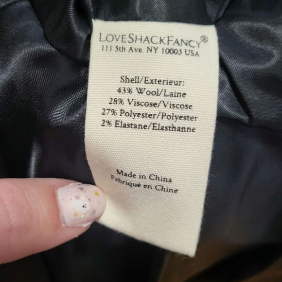 Loveshackfancy Pantonia Wool-Blend Peplum Blazer Gold Button Luxury NWOT 8 - Picture 8 of 9